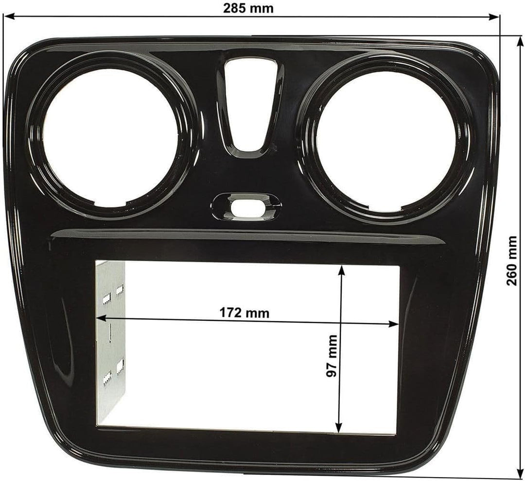 tomzz Audio 2409-007 Doppel DIN Radioblende kompatibel mit Dacia Lodgy Dokker Dokker Van ab 2012 Pia
