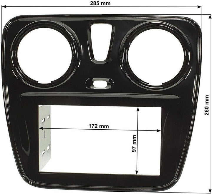 tomzz Audio 2409-007 Doppel DIN Radioblende kompatibel mit Dacia Lodgy Dokker Dokker Van ab 2012 Pia