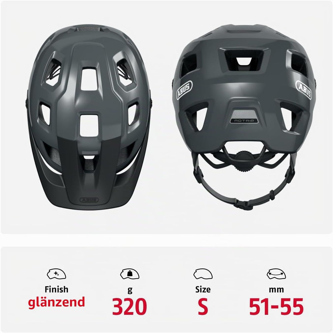 ABUS MTB-Helm MoTrip - robuster Fahrradhelm mit höhenverstellbarem Schirm für Mountainbiker - indivi