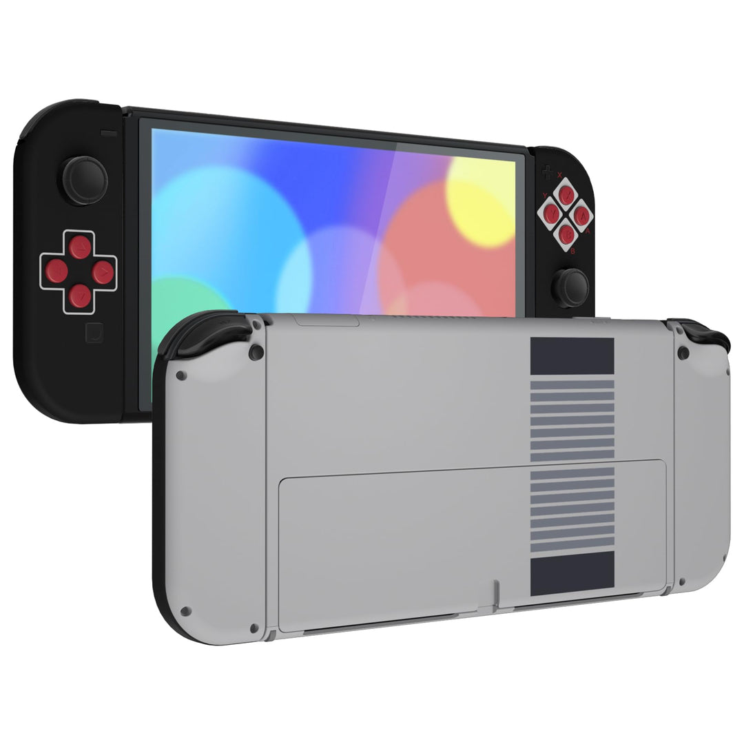 eXtremeRate Full Hülle für Nintendo Switch OLED, DIY-Ersatz Konsole case & Kickstand, NS Joycon Gehä