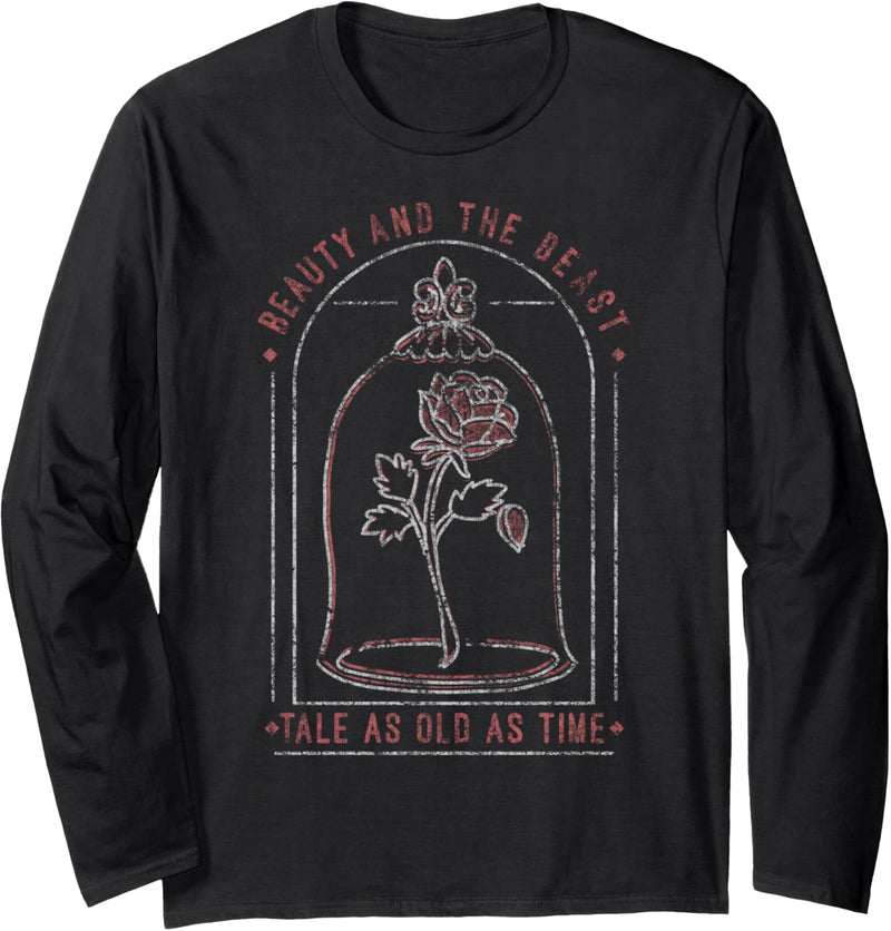 Disney Beauty And The Beast Rose Tale As Old As Time Text Langarmshirt