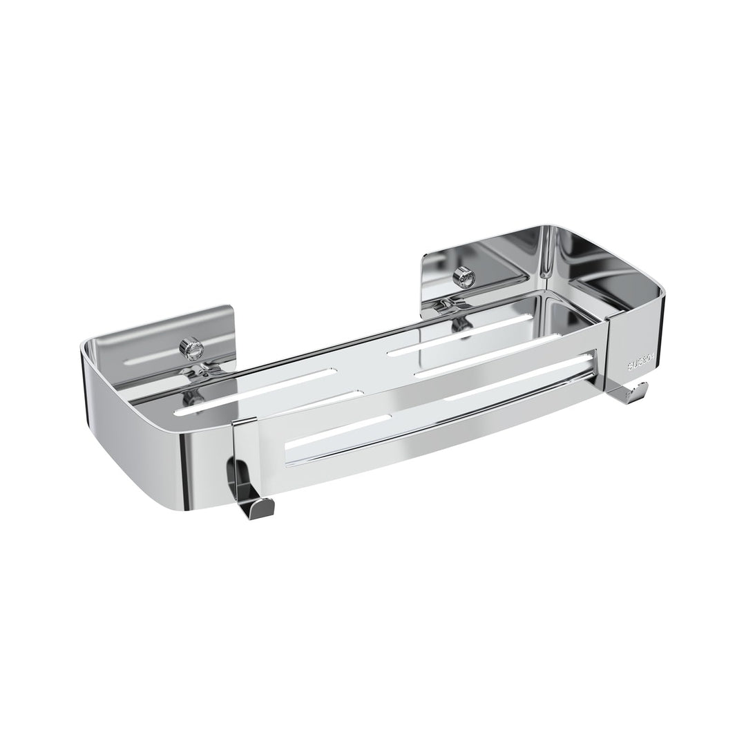 Strength Enemy Duschkorb ohne Bohren, Duschkörbe Selbstklebend, Dusch Organizer mit 2 Haken, Rostfre
