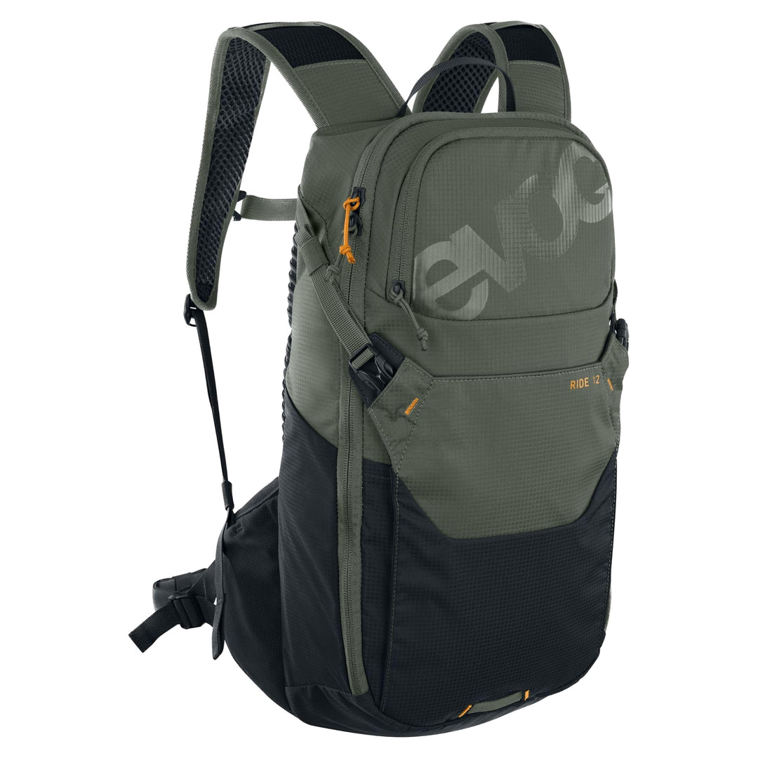EVOC RIDE 12 Protektor Fahrradrucksack, Trekkingrucksack für Trails &amp; Alltag (cleveres Taschenmanage