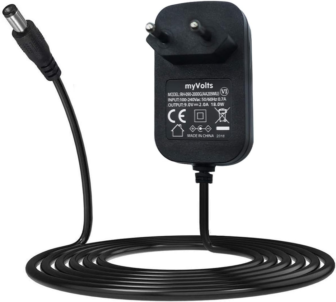 MyVolts 9V EU-Netzteil kompatibel mit Roland HPD-15/HPD-10 Digital-Drums - mit Verlängerungskabel un