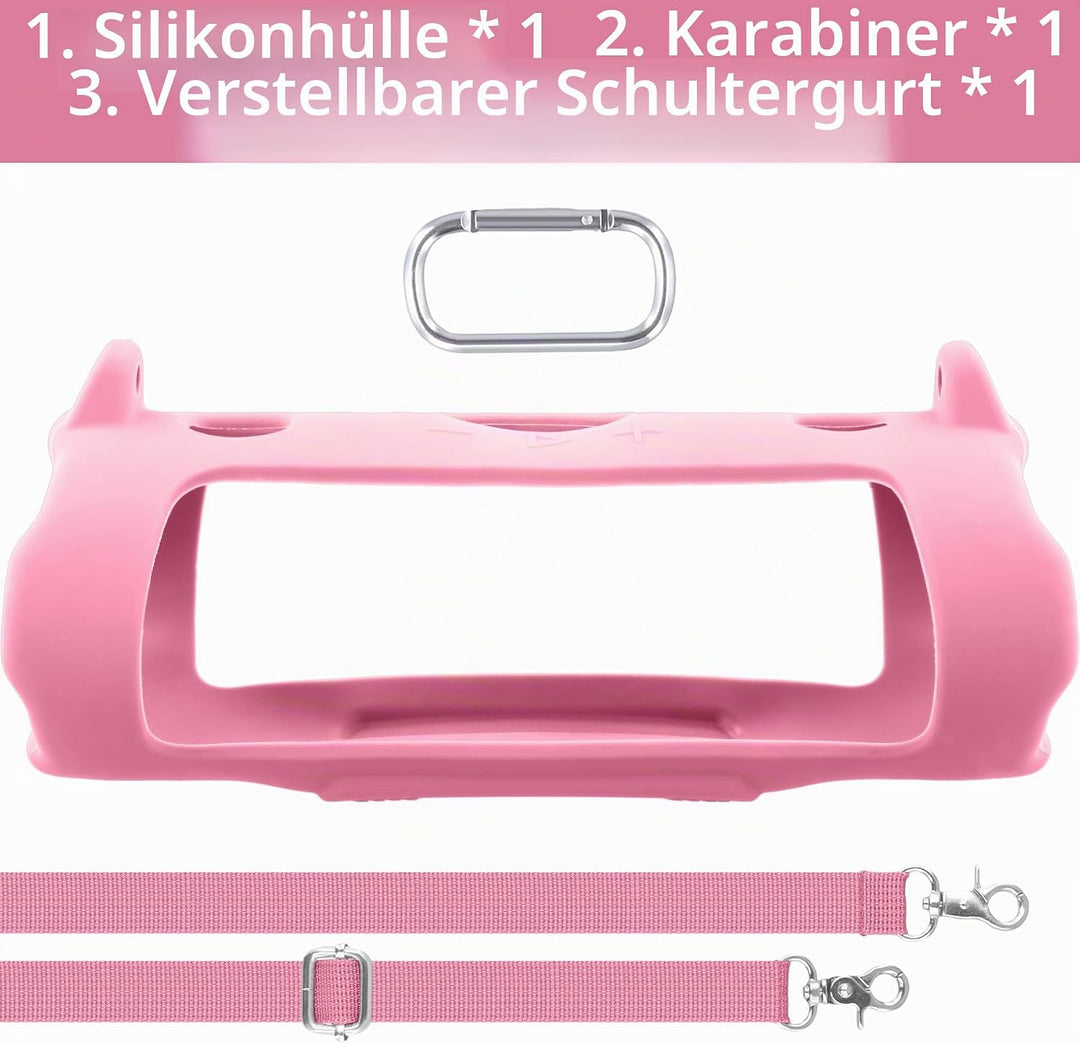 Khanka für JBL Charge 6 Silikon-Schutzhülle mit abnehmbarem Schultergurt &amp; Utility-Haken, Flexible w