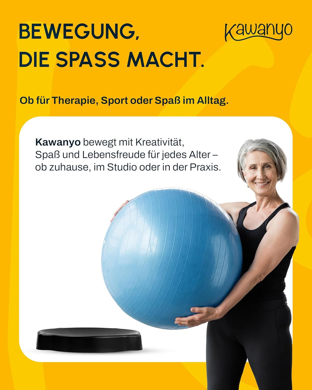 Ballschale für Gymnastikbälle als Wegrollsperre zum sicheren Trainieren – Gymnastikball Halterung ge