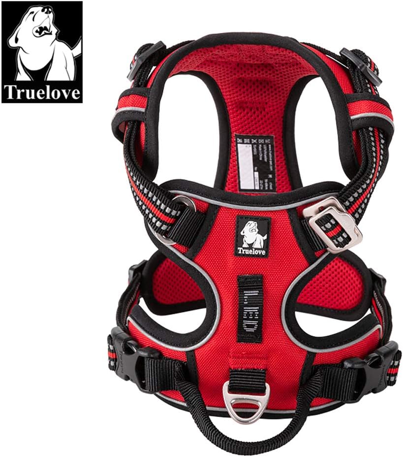 True Love Hundegeschirr, kein Ziehen, verstellbar, reflektierend, weiches Nylon, für kleine und gros