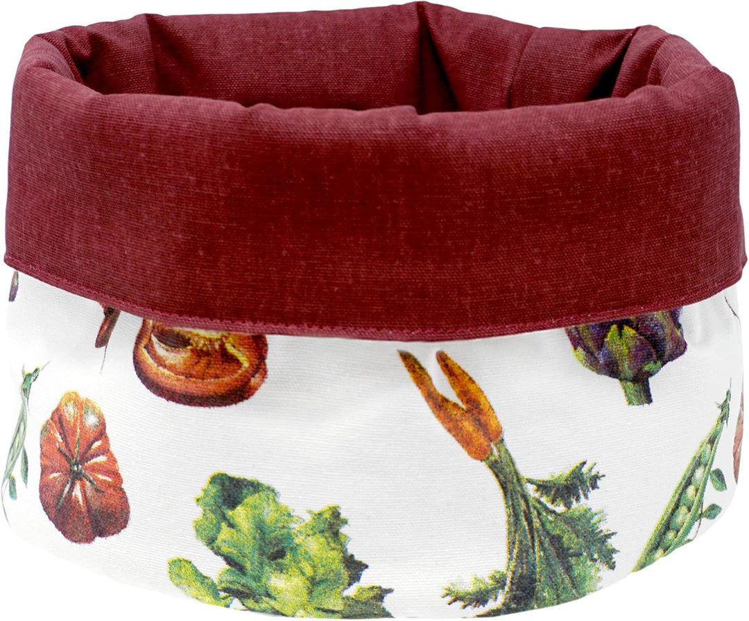 Lashuma Füllkorb modern Ø 22 cm Höhe: 13 cm, Brotkorb bunt Gemüse, Frühstückskorb rund, Gemüse