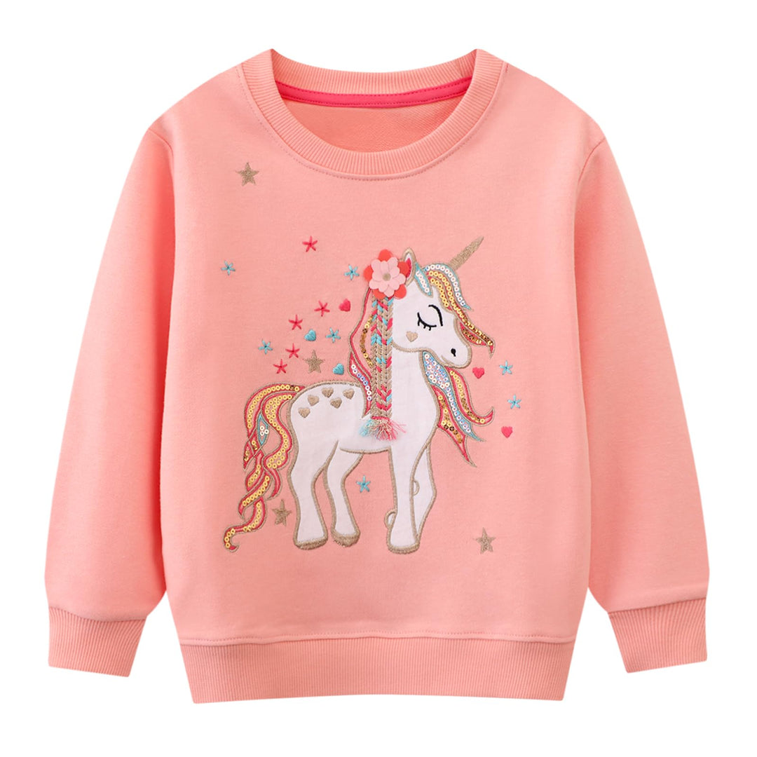 Sweatshirt Mädchen Pullover für Kinder Süss Cartoon Sweater Mädchen Langarmshirts aus Baumwolle Alte