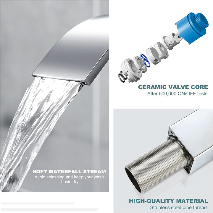 iVIGA Wasserhahn Bad, 175MM Waschtischarmatur wenig Lärm Einhandmischer Wasserfall Waschbeckenarmatu