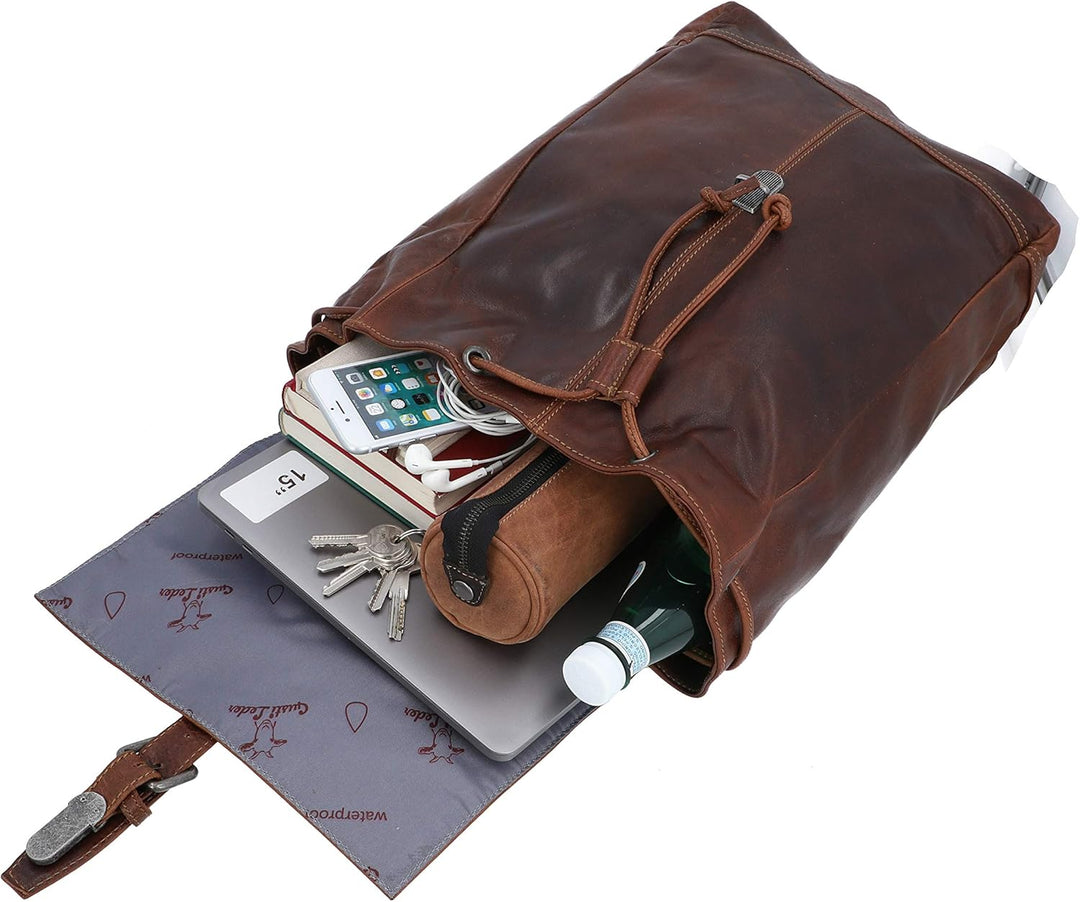 Gusti Kurierrucksack Leder - Jaime Rucksack Lederrucksack Vintage Cityrucksack Outdoorrucksack Lapto