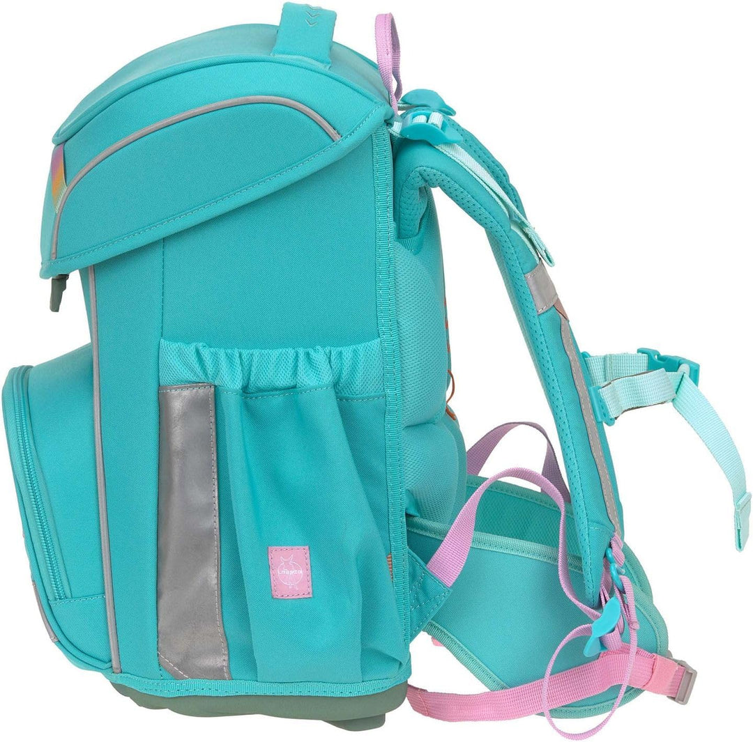 LÄSSIG Schulranzen Regenhülle Unique School Set Slim 7-teilig Turquois türkis