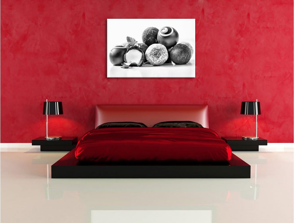 Pixxprint Schokotrüffelbällchen als Leinwandbild/Grösse: 100x70 / Wandbild/Kunstdruck/fertig bespann