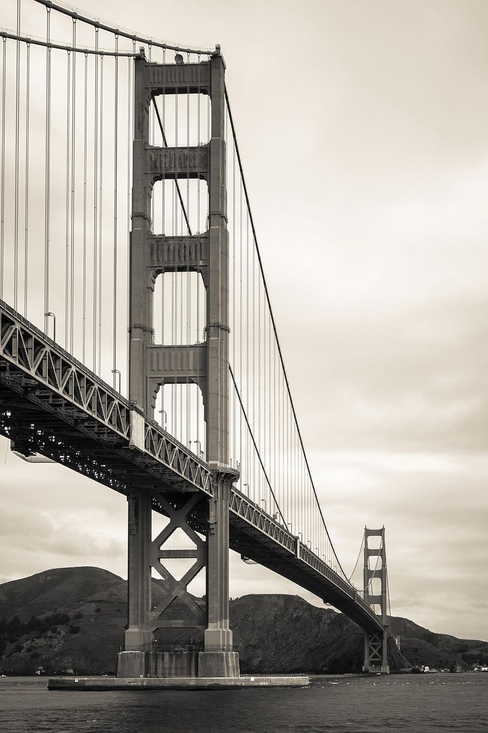 Pixxprint Glasbild | Wandbild aus Echtglas | Blick auf Brücke in San Francisco | 60x80 cm | inkl. Au