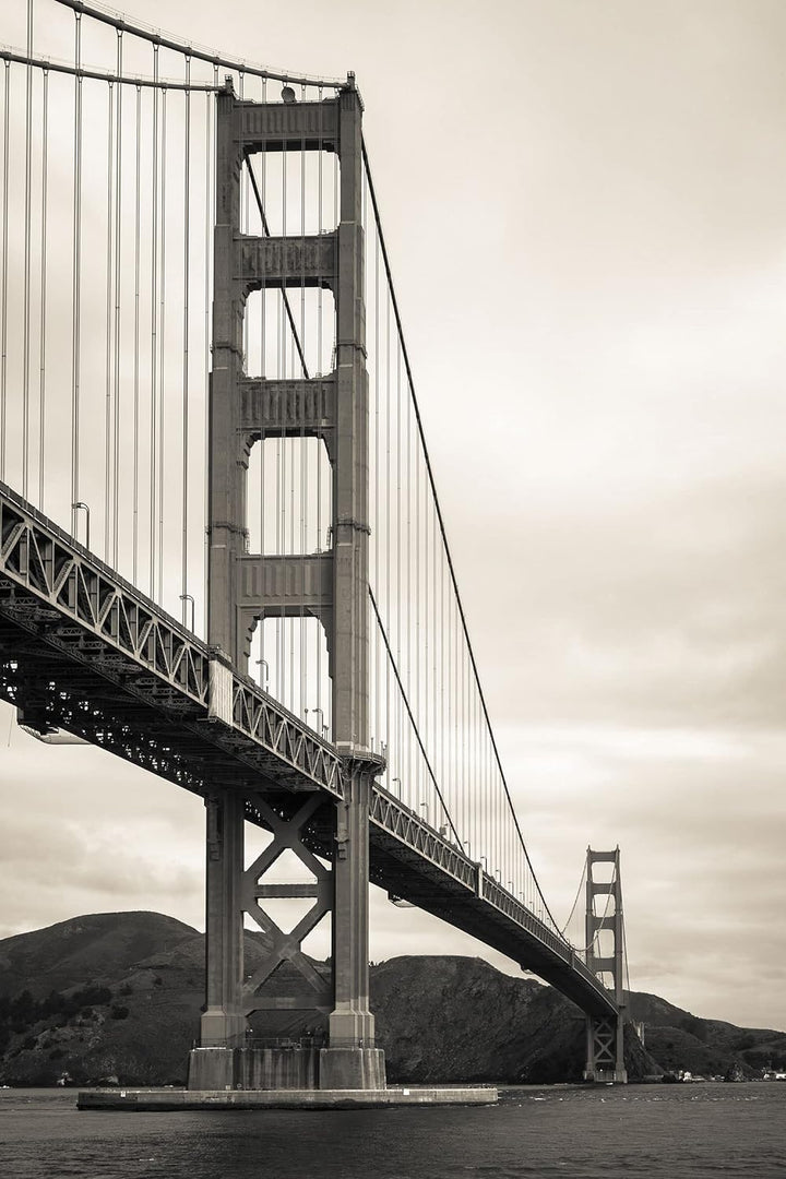 Pixxprint Glasbild | Wandbild aus Echtglas | Blick auf Brücke in San Francisco | 60x80 cm | inkl. Au