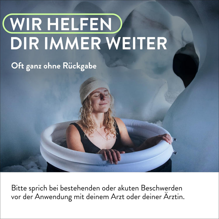 Premium Eisbad Eistonne Ø 75 cm (340 L) – 6-lagig isoliert für Eisbaden | Für Zuhause & Outdoor inkl