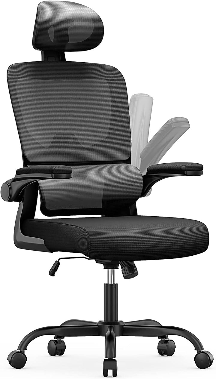 naspaluro Ergonomischer Bürostuhl, Schreibtischstuhl mit C-förmiger Lordosenstütze, Verstellbarer Ko