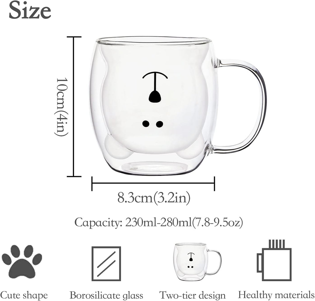 SHENDONG Süsse Bärenbecher Süsse Tassen Bär Tee Kaffeetasse mit Griff 8.5oz Milchtasse für persönlic