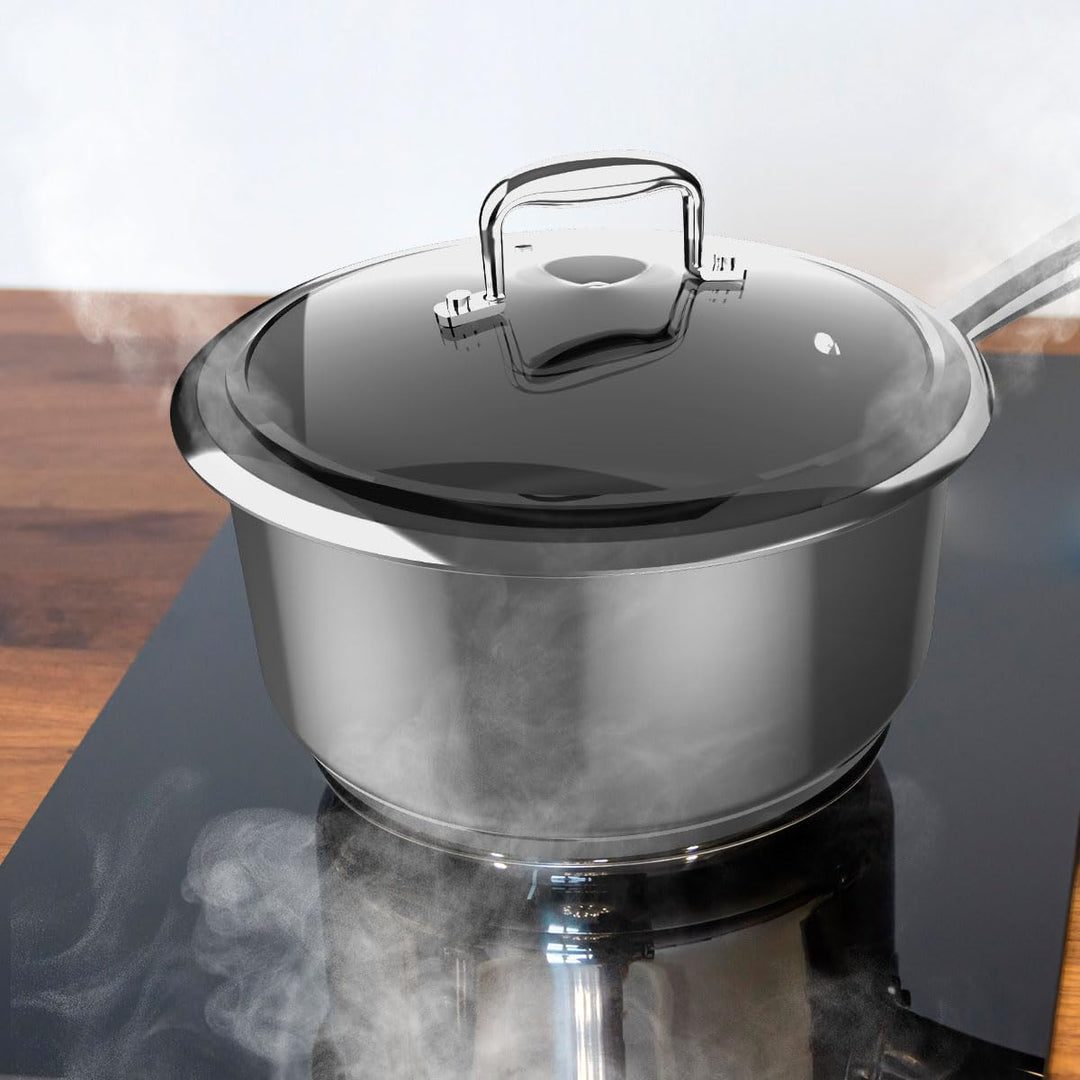 Cecotec Polka Classy 16 Topf Steel, Durchmesser 16 cm, Fassungsvermögen 1,3 l, Edelstahl 18/10, Anti