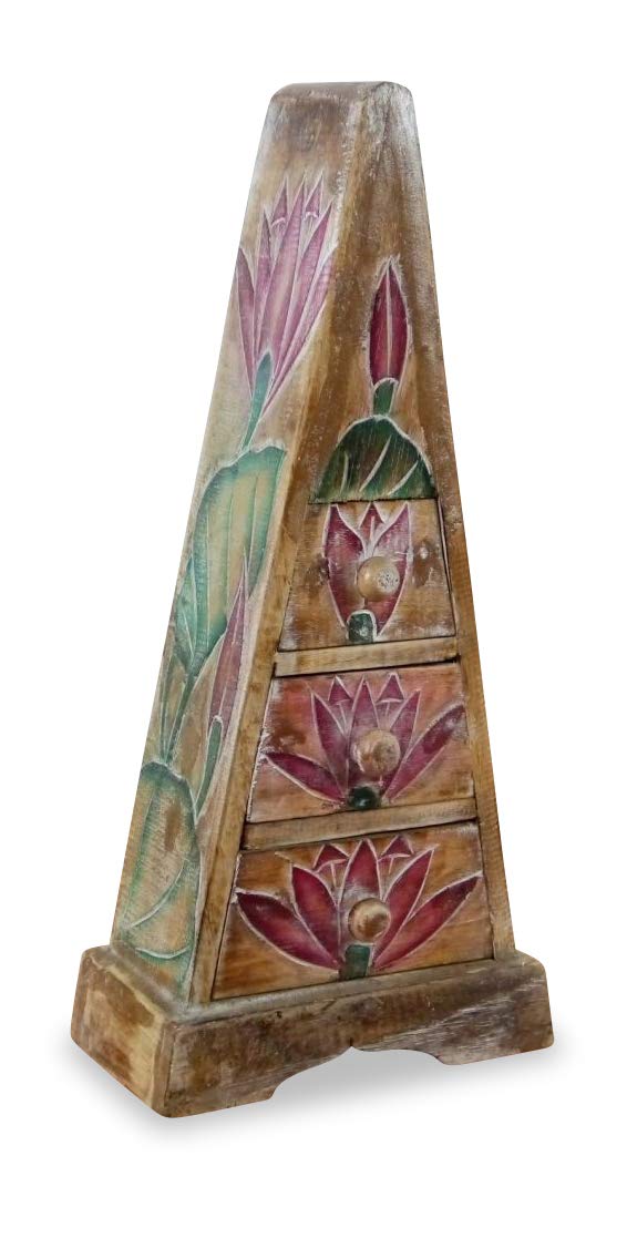 livasia Pyramiden Kommode, Schubladenkommode, Schubladenschränkchen, Schmuckschränkchen (Natur)