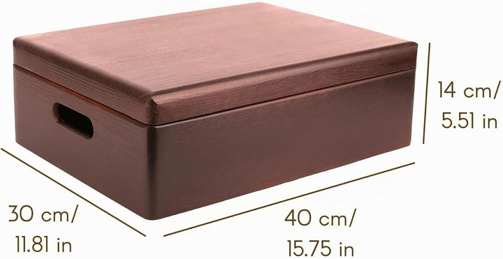 Creative Deco XL Braun Grosse Holzkiste mit Deckel | 40 x 30 x 14 cm (+/- 1 cm) | Erinnerungsbox Bab