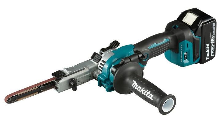 Makita DBS180RTJ 18V Li-Ion LXT Brushless Bandschleifer komplett mit 2 x 5,0 Ah Akkus und Ladegerät