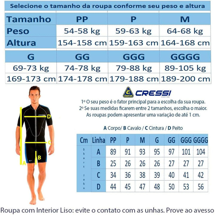 Cressi Lido Man - Shorty Neopren High Stretch 2 mm Neoprenanzug für Herren Schwarz -Blau XL, Schwarz