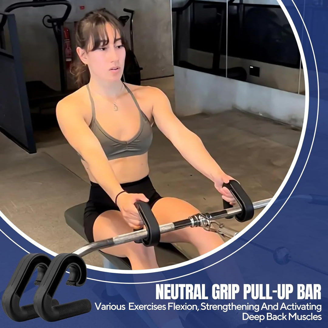2 Stück Double D Fitness Griffe, 90°-Haken Klimmzug Griffe, Neutral Grip Griffbefestigung, Pull Up G