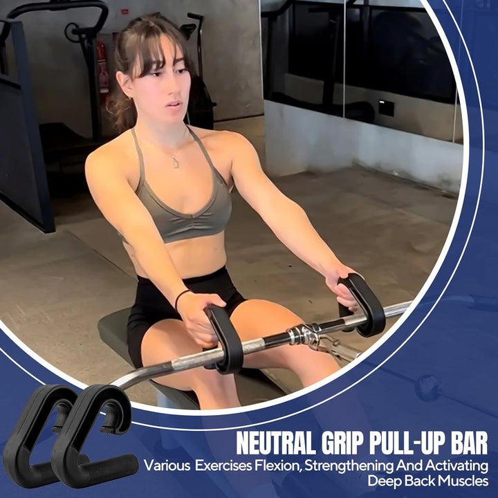 2 Stück Double D Fitness Griffe, 90°-Haken Klimmzug Griffe, Neutral Grip Griffbefestigung, Pull Up G
