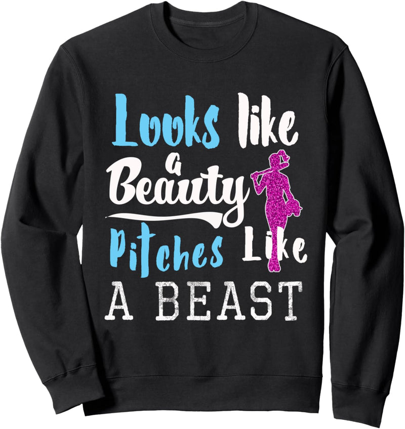 Best Womens Beauty & Beast Softball Lustiges Geschenk Sweatshirt