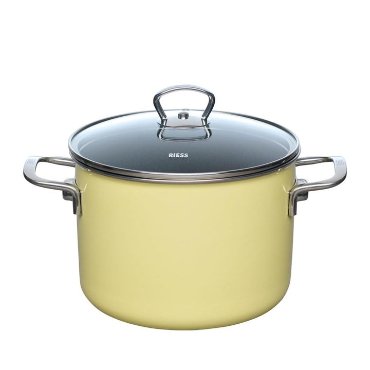 Riess, 0704-002, Topf mit Glasdeckel Ø 20cm, LEMON, Emaille, Vol. (rec.): 3,9 Liter, Made in Österre