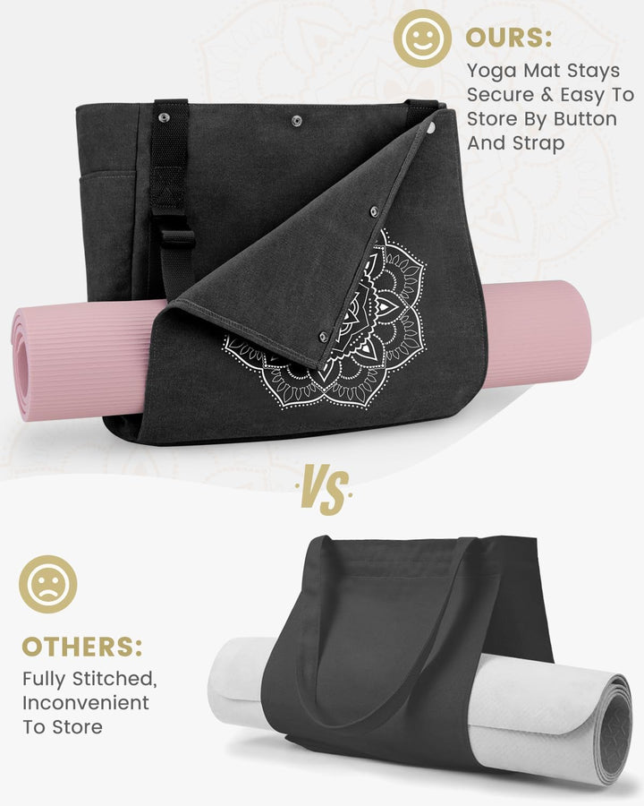 Gonex Yogatasche, Yogamatte Tasche mit Mehreren Taschen für Damen und Herren, Canvas wasserdichte To