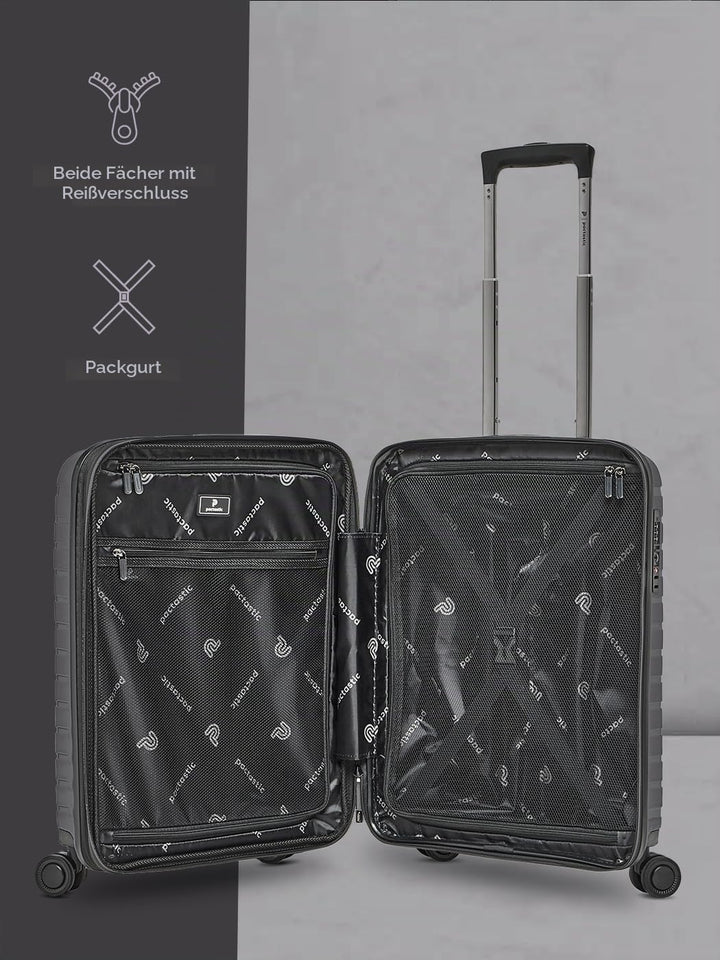 Pactastic Hartschalen Kabinen-Koffer | Kleiner Cabin-Trolley 40 x 20 x 55 cm von 40 auf 48 Liter erw