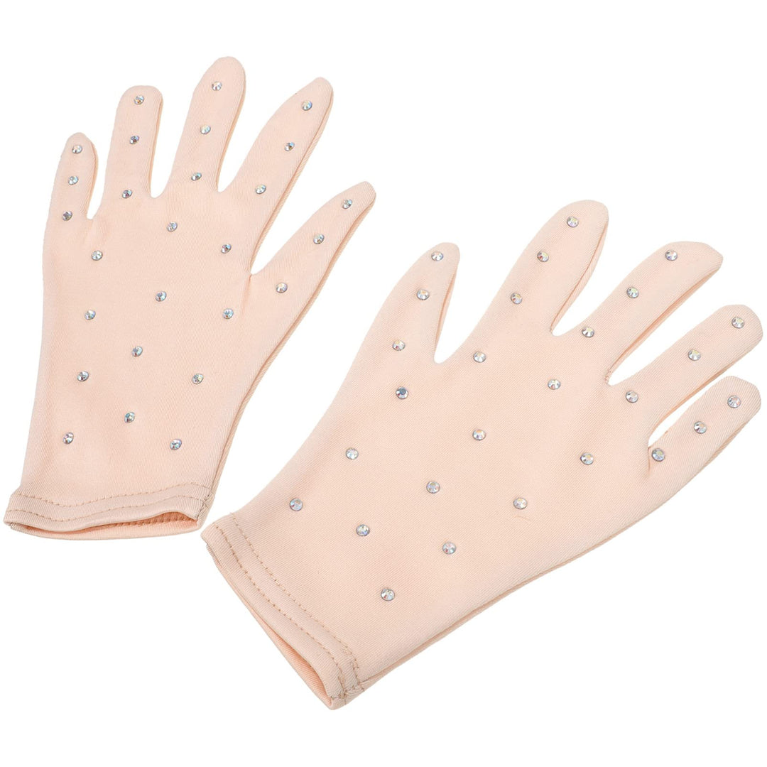 BESPORTBLE 1 Paar Eiskunstlauf-Handschuhe Mit Kristallen -Wettkampfhandschuhe Glitzernde Strassverzi