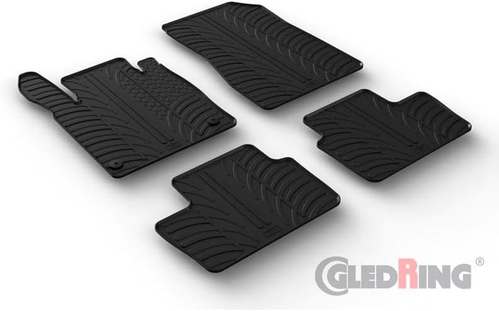 Gledring 0300 Satz Gummimatten passend für Nissan Juke II 2019-(T Profil 4-teilig + Montage-Clips),