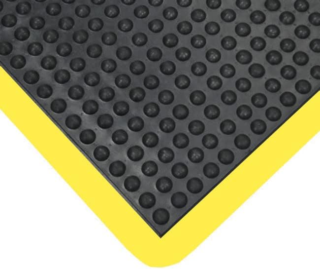 Vivol Ergonomische Arbeitsplatzmatte 60x90 cm - Schwarz mit Gelb Anti Ermüdungsmatte - 15mm Noppen -