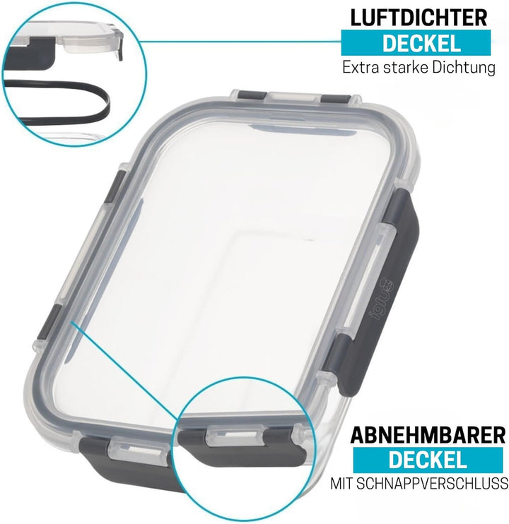 Igluu Meal Prep Glas-Frischhaltedosen mit BPA-freiem Deckel (5er-Pack) – mikrowellen-, ofen-, gefrie