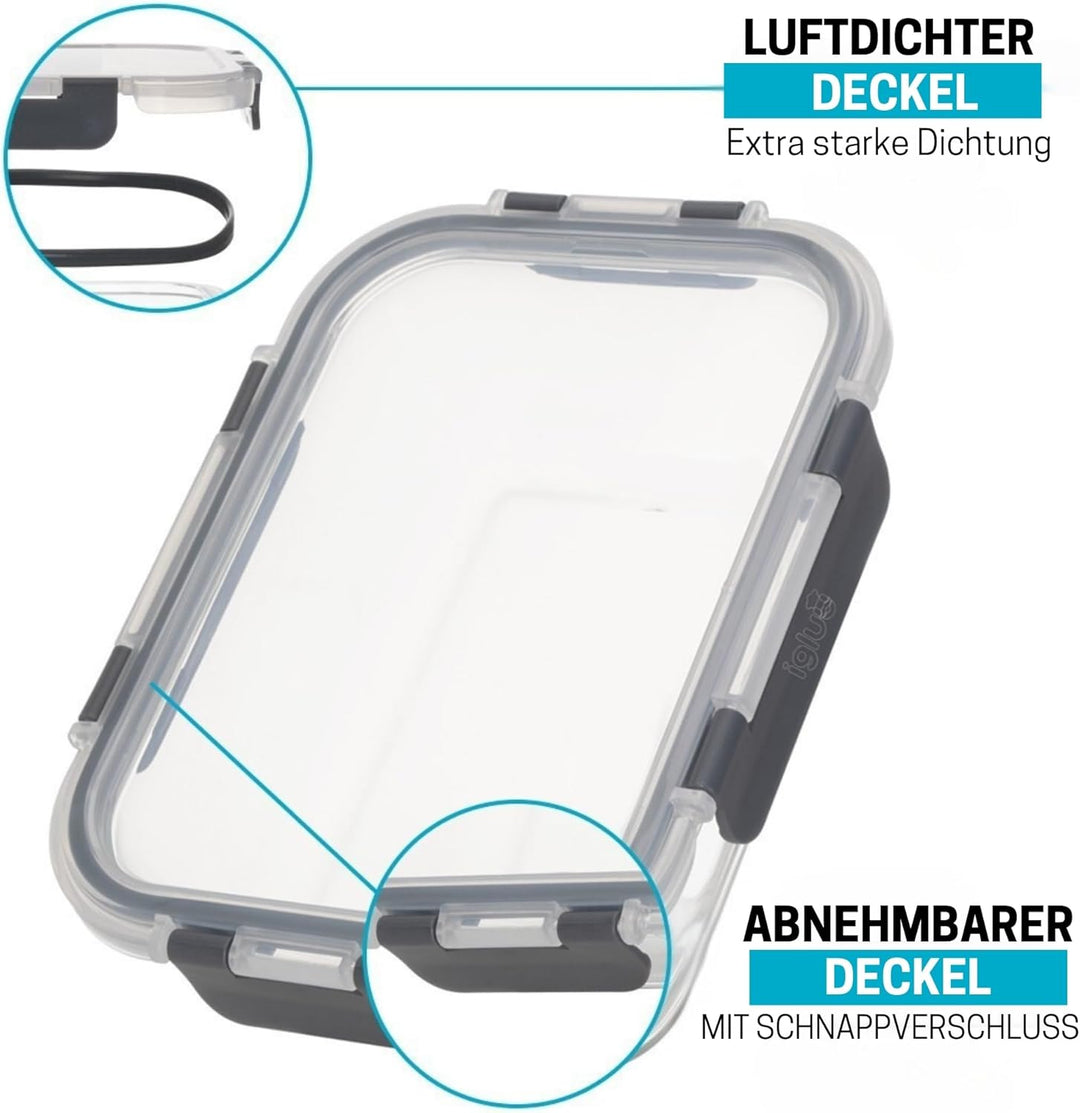 Igluu Meal Prep Glas-Frischhaltedosen mit BPA-freiem Deckel (5er-Pack) – mikrowellen-, ofen-, gefrie