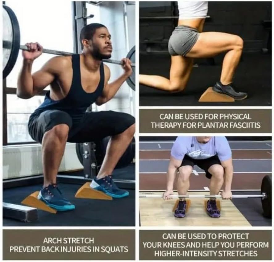 VLFit 2er-Pack Kork-Kniebeugen-Keilblock, Rutschfest für Erhöhte Ferse, Kniebeugenkeil, Keil für Kni