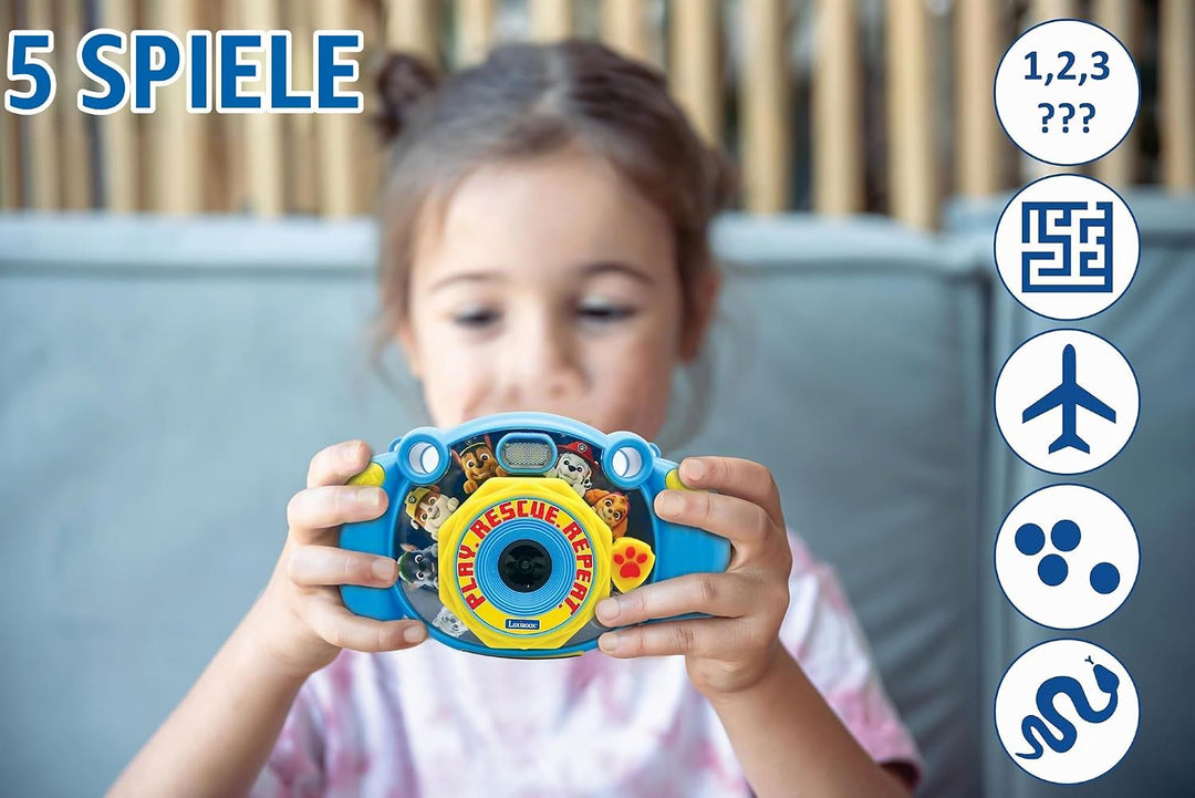 Lexibook DJ080PA Paw Patrol-Kinder-Digitalkamera mit Foto-und Videofunktion, Spiele, Blau/Gelb, Paw
