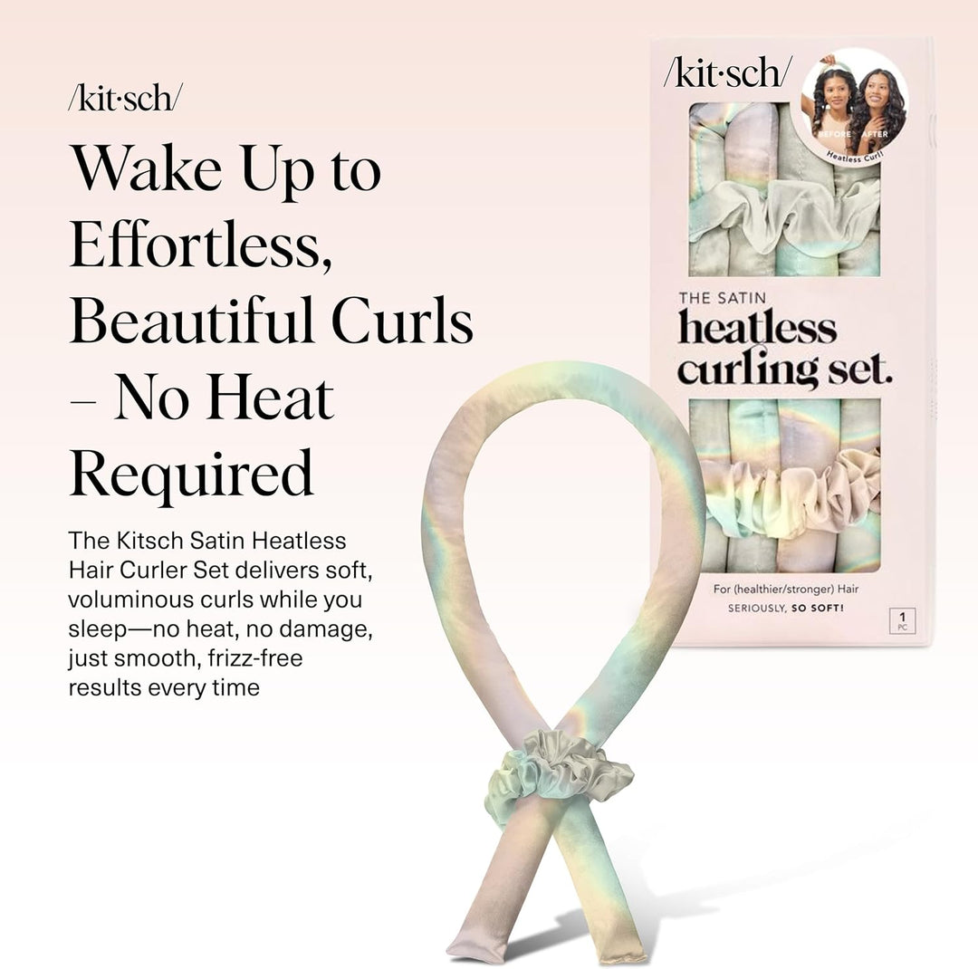 Kitsch Satin Heatless Curling Set - Overnight Hair Curlers to Sleep in, Heatless Curls, Heatless Hai