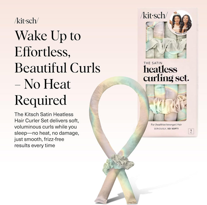 Kitsch Satin Heatless Curling Set - Overnight Hair Curlers to Sleep in, Heatless Curls, Heatless Hai