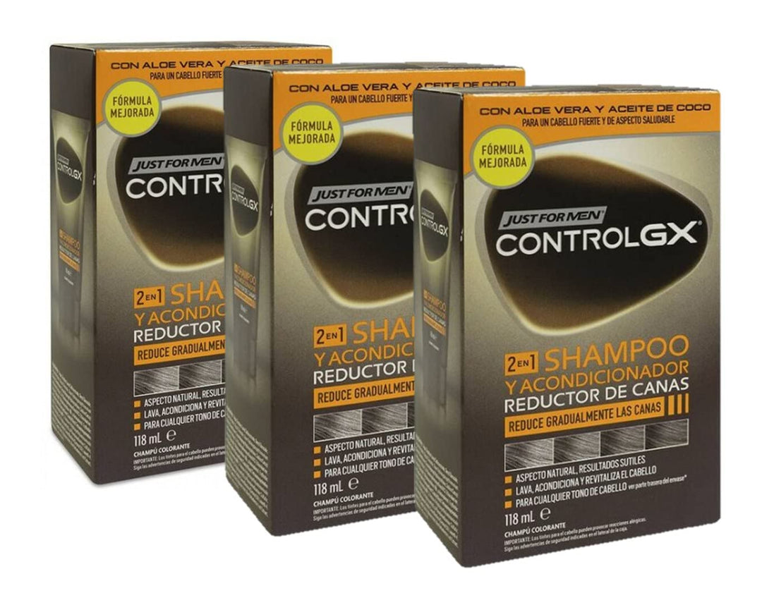 Just for men Control GX – Gray Reducing 2 in 1 Shampoo und Conditioner für graues Haar, neue verbess