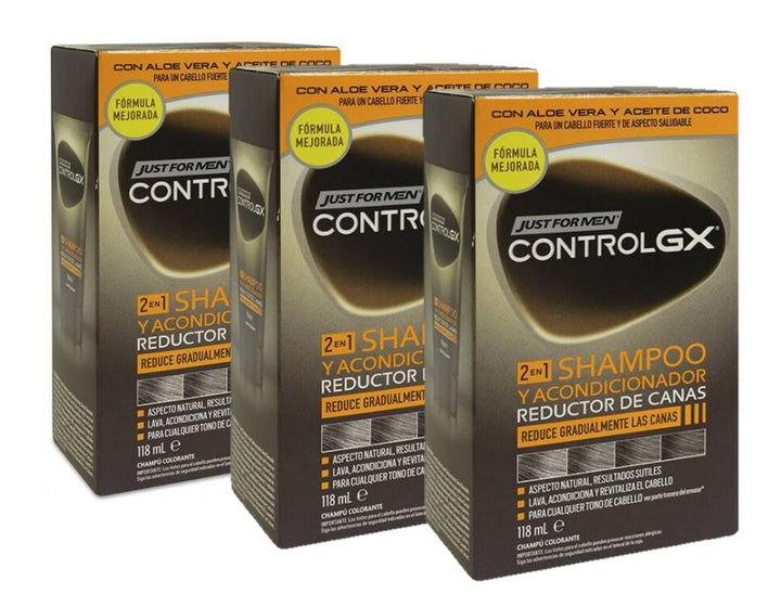 Just for men Control GX – Gray Reducing 2 in 1 Shampoo und Conditioner für graues Haar, neue verbess