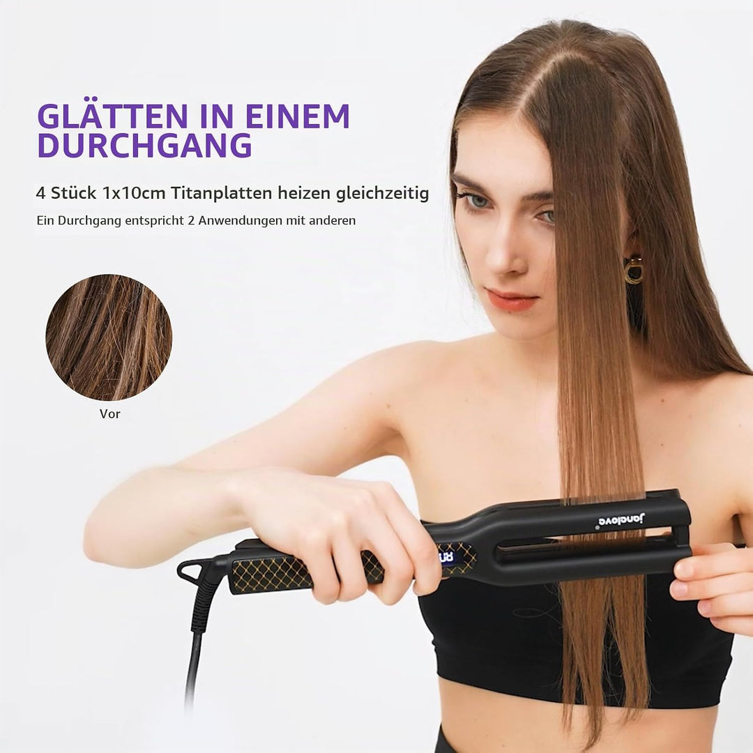 1000W Ionen Glätteisen - janelove Reise Titan-platte Glätteisen mit Silikonbeutel [110V - 240V] - 23