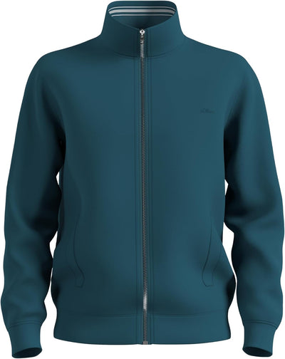 s.Oliver Herren Sweatjacke mit Stehkragen S Blue Green, S Blue Green