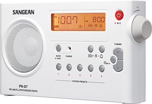 Sangean PR-D7 tragbares Radio (UKW/MW-Tuner, Kopfhöreranschluss, Weckfunktion, Netz/Batteriebetrieb)