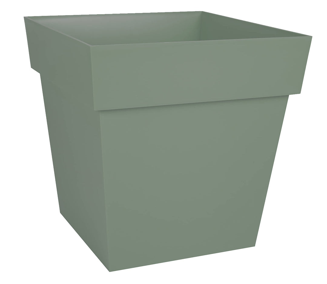 EDA - Blumentopf Toskana, quadratisch, 39 cm, Volumen 38 l, 39 x 39 x 39 cm, Lorbeergrün 39 x 39 x 3