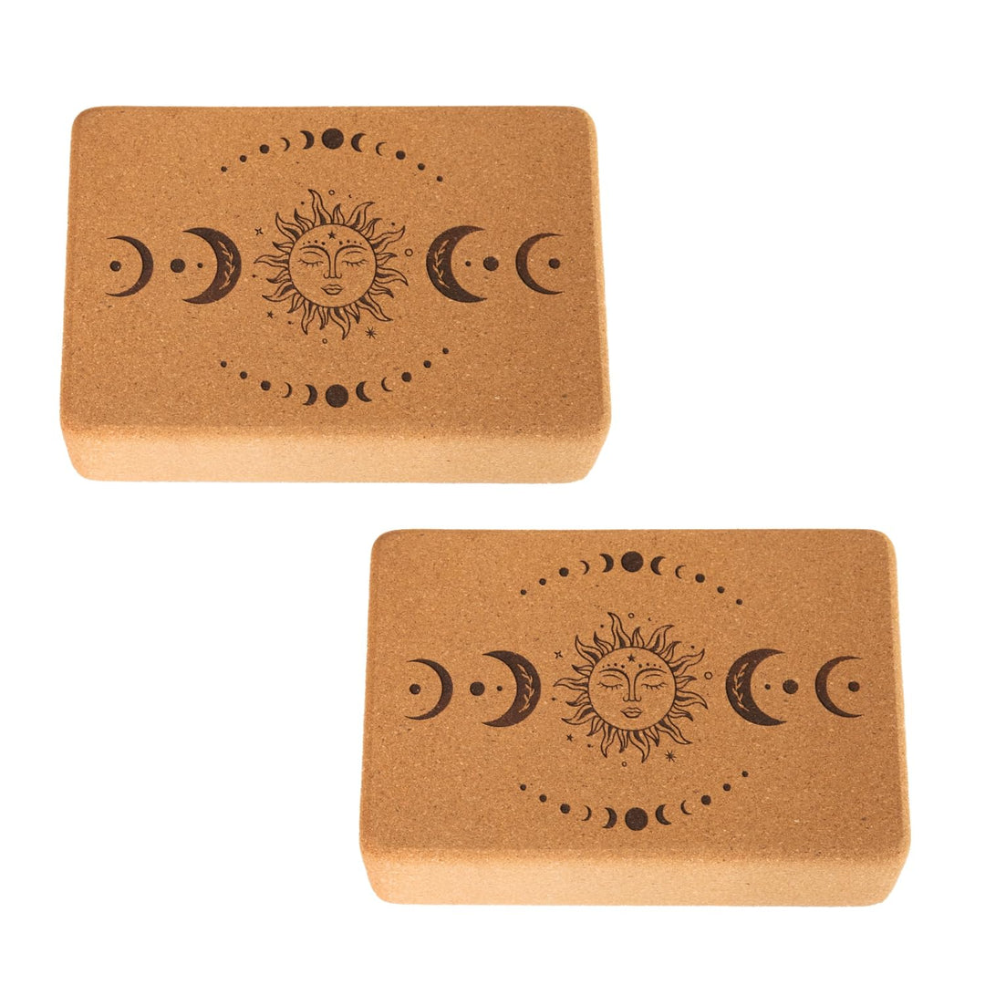 Yoga Blöcke aus Kork | 2er Set | 22,5 x 15 x 7,5 cm | abgerundete Kanten | rutschfest & robust | Yog