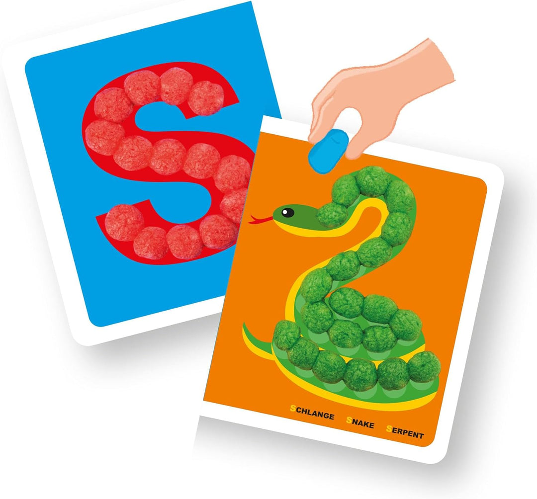 Playmais FUN TO LEARN ABC Bastel-Set für Kinder ab 3 Jahren I Motorik-Spielzeug mit 550 Stück & 14 M